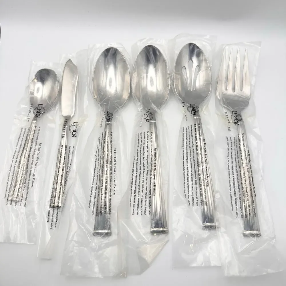 Lenox Stainless 18/10 Vietnam Lanford New Serving Utensil Set Flatware 6 Pieces